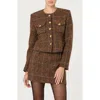 Astr The Label Kyleigh Tweed Jacket In Brown