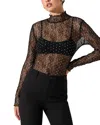 Astr The Label Kyra Lace Mock Neck Top In Black