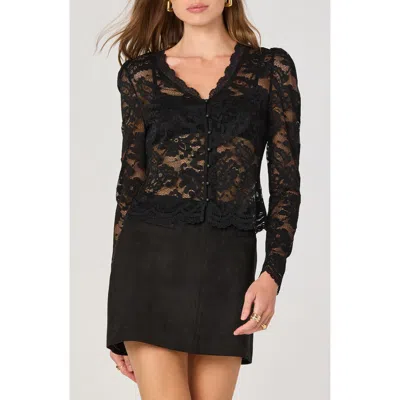 Astr The Label Lace Button-up Shirt In Black