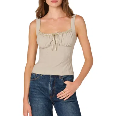 Astr The Label Lace Trim Milkmaid Top In Neutral