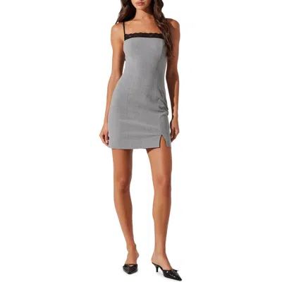 Astr The Label Lace Trim Minidress In Grey