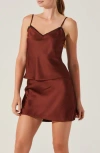 Astr The Label Lace Trim Satin Camisole In Garnet