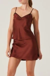Astr The Label Lace Trim Satin Camisole In Garnet
