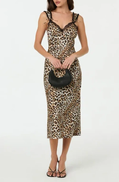 Astr The Label Lace Trim Satin Slipdress
