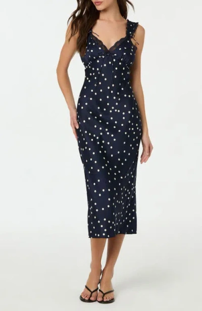 Astr The Label Lace Trim Satin Slipdress