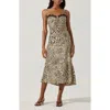 Astr The Label Lace Trim Satin Slipdress In Leopard Print