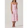 Astr The Label Lace Trim Satin Slipdress In Pink Floral