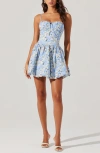 Astr The Label Larissa Floral Print Minidress In Blue