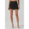 Astr The Label Laudine Faux Pearl Tweed Miniskirt In Black