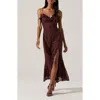 Astr The Label Leonie Lace & Sequin A-line Dress In Brown