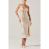Astr The Label Liese Sequin Corset Midi Dress In Neutral