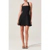 Astr The Label Lilibeth Pleated Halter Minidress In Black
