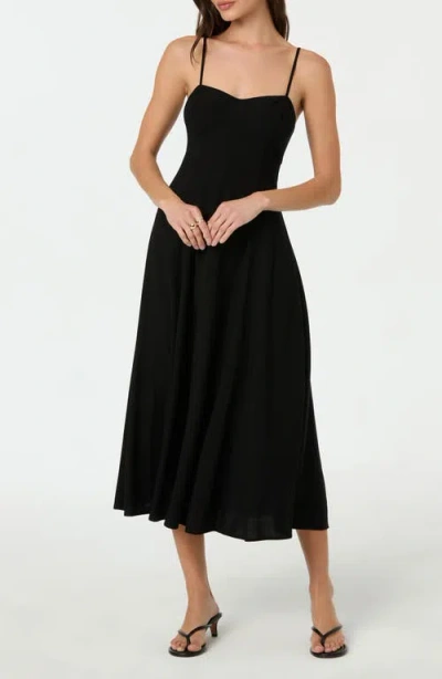 Astr The Label Linen Blend Midi Dress
