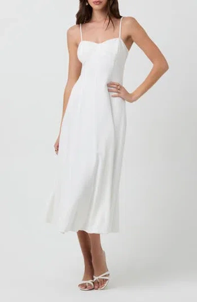 Astr The Label Linen Blend Midi Dress In White