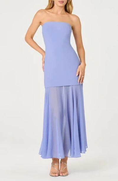 Astr The Label Lizet Strapless Maxi Dress In Blue