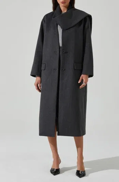 Astr The Label Londyn Cowl Neck Coat In Gray