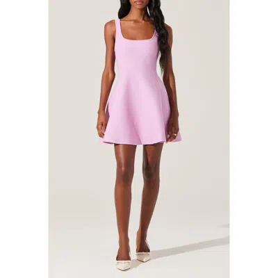 Astr The Label Lucile Skater Sweater Dress In Orchid Pink