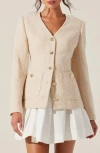 Astr The Label Lysanor Tweed Jacket In Brown