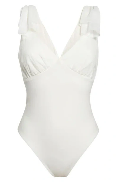Astr The Label Maelie Bow Shoulder Bodysuit In White