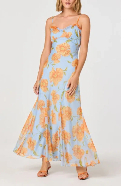 Astr The Label Maeryn Floral Chiffon Maxi Dress In Multi