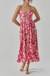 Astr The Label Maeve Floral Midi Sundress In Pink Cream Floral