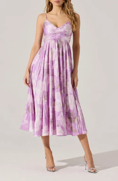 Astr The Label Maeve Floral Midi Sundress In Purple Shadow Floral