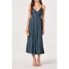 Astr The Label Maeve Midi Dress In Blue