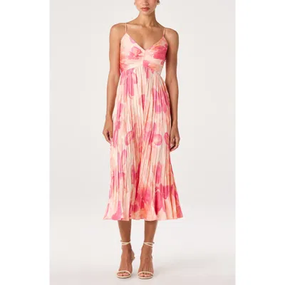 Astr The Label Maeve Midi Dress In Coral Abst