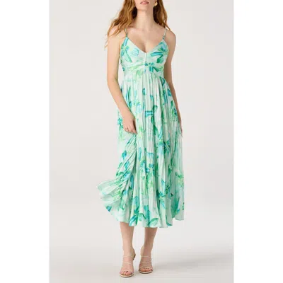 Astr The Label Maeve Midi Dress In Teal Multi