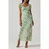 Astr The Label Maisy Midi Dress In Green Floral