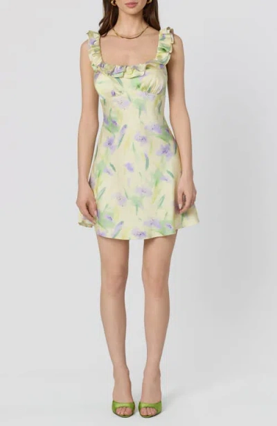 Astr The Label Mara Floral Print Minidress In Green
