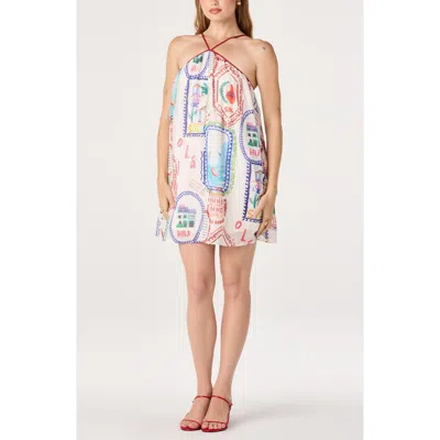 Astr The Label Marcela Stamp Print Minidress In Multi