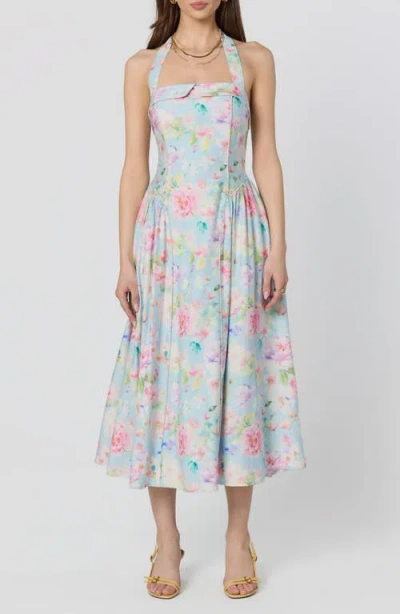 Astr The Label Marianna Halter Midi Dress In Multi