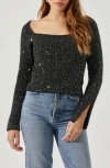 Astr The Label Marina Metallic Sweater In Animal Print
