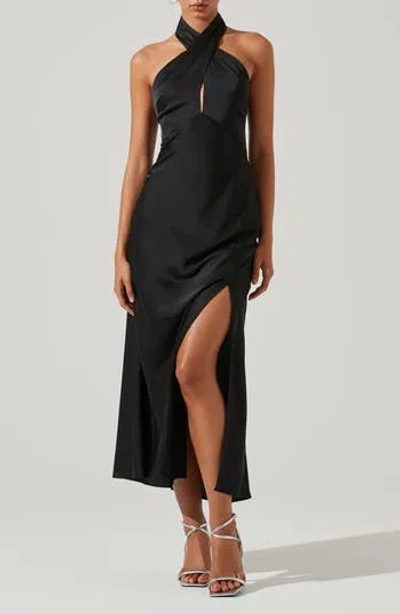 Astr The Label Marissa Halter Cocktail Dress In Black