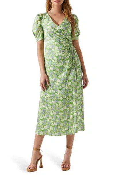 Astr The Label Martina Ruched Dress In Green
