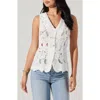 Astr The Label Meira Lace Inset Cotton Button-up Vest