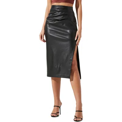 Astr The Label Melody Faux Leather Skirt In Black