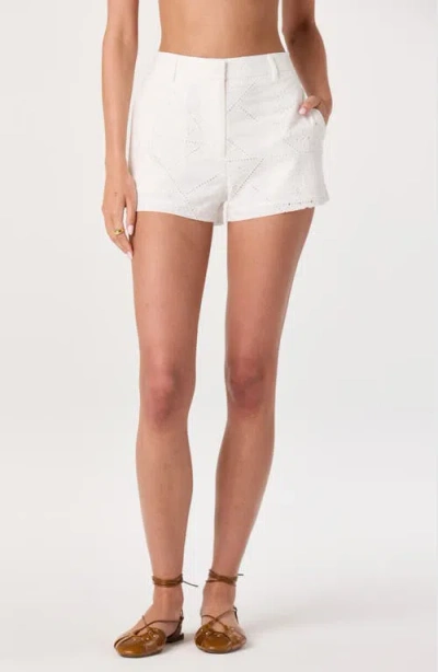 Astr The Label Mercy Eyelet Cotton Micro Shorts In White