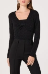 Astr The Label Metallic Bolero Jacket & Tube Top Set In Black