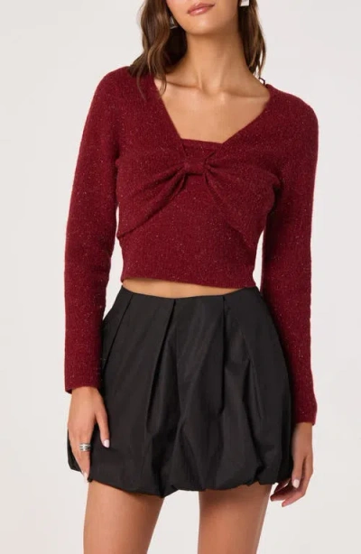 Astr The Label Metallic Bolero Jacket & Tube Top Set In Red