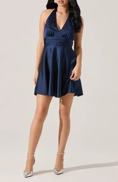 Astr The Label Mielle Halter Minidress In Blue