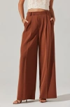 Astr The Label Milani High Waist Wide Leg Pants In Brown