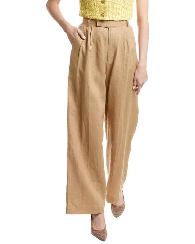 Astr The Label Milani Linen Pant In Brown