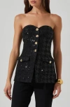 Astr The Label Milani Strapless Sequin Top In Black
