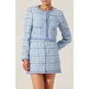 Astr The Label Milena Tweed Jacket In Blue