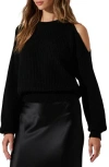 Astr The Label Millicent Rib Wool Sweater In Black
