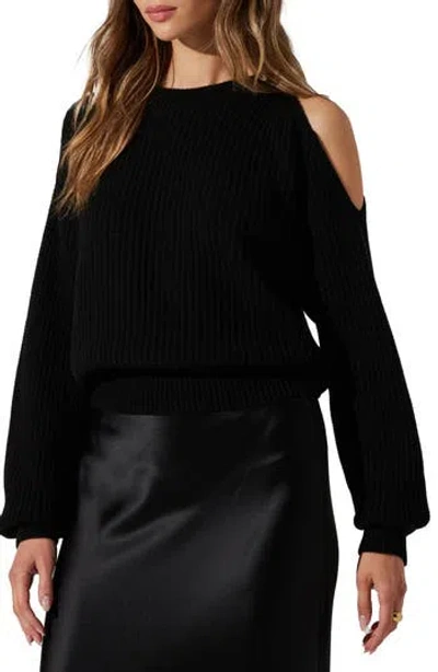 Astr The Label Millicent Rib Wool Sweater In Black