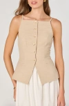 Astr The Label Mix Media Sleeveless Dress In Neutral