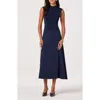 Astr The Label Mixed Media Dress In Blue
